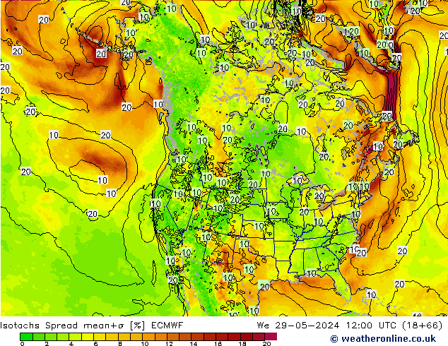 Isotachs Spread ECMWF St 29.05.2024 12 UTC