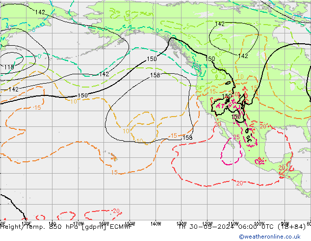 Height/Temp. 850 hPa ECMWF Čt 30.05.2024 06 UTC