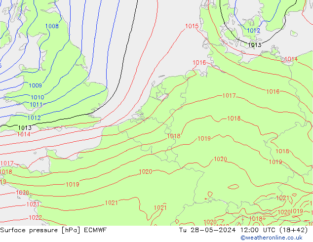 Luchtdruk (Grond) ECMWF di 28.05.2024 12 UTC