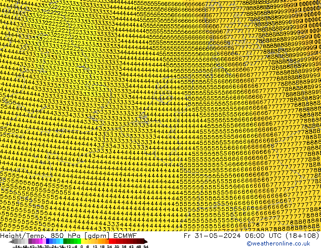 Height/Temp. 850 hPa ECMWF Fr 31.05.2024 06 UTC