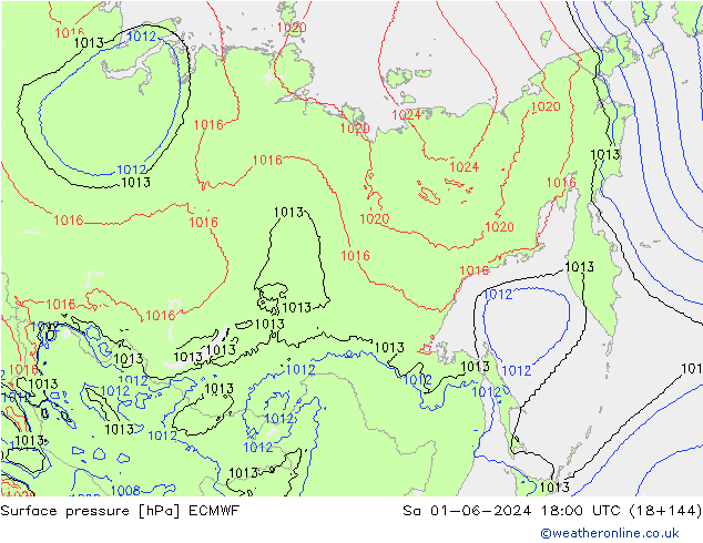 Yer basıncı ECMWF Cts 01.06.2024 18 UTC