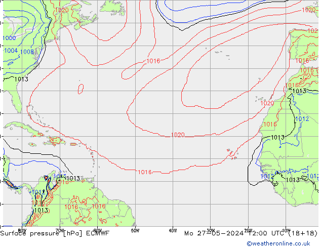 приземное давление ECMWF пн 27.05.2024 12 UTC