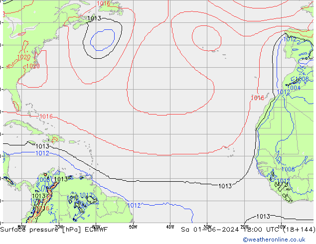 Surface pressure ECMWF Sa 01.06.2024 18 UTC