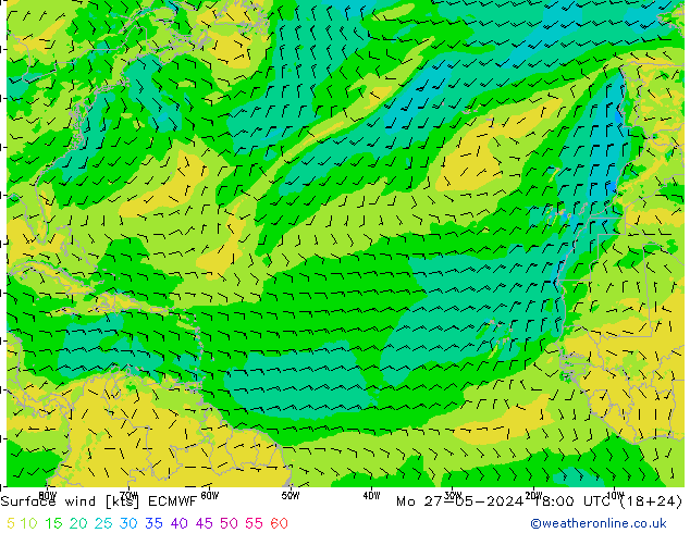 Vento 10 m ECMWF lun 27.05.2024 18 UTC