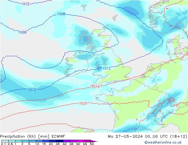 opad (6h) ECMWF pon. 27.05.2024 06 UTC