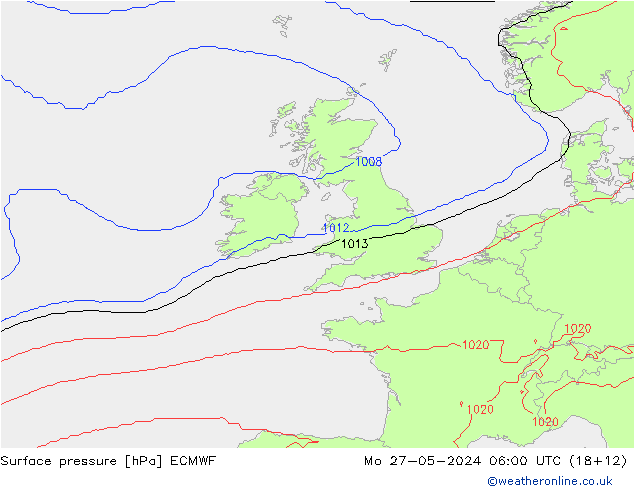 Surface pressure ECMWF Mo 27.05.2024 06 UTC