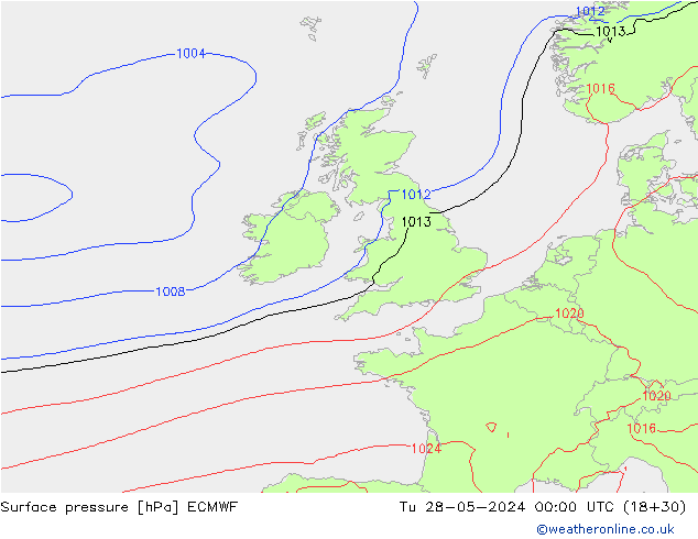Pressione al suolo ECMWF mar 28.05.2024 00 UTC