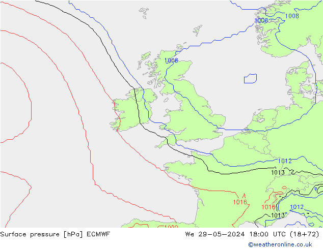 Yer basıncı ECMWF Çar 29.05.2024 18 UTC