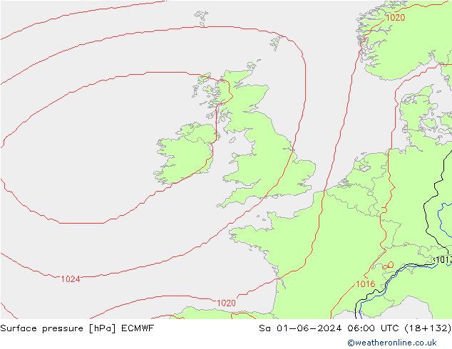 ciśnienie ECMWF so. 01.06.2024 06 UTC