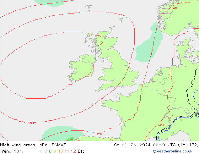 High wind areas ECMWF  01.06.2024 06 UTC