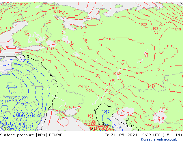 Surface pressure ECMWF Fr 31.05.2024 12 UTC