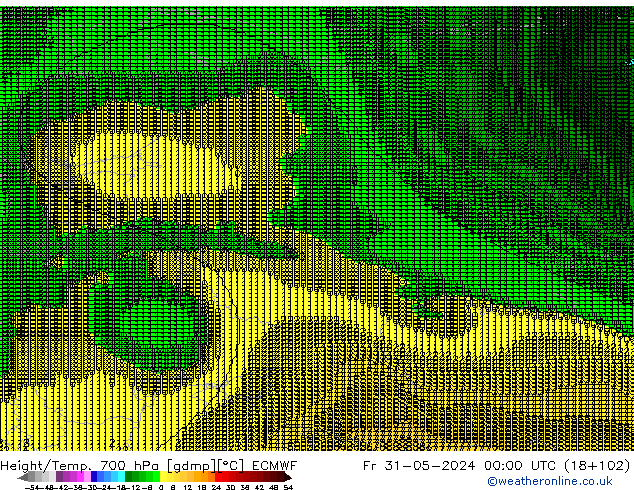 Height/Temp. 700 hPa ECMWF  31.05.2024 00 UTC