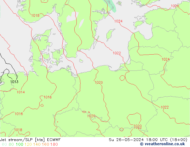 Jet stream/SLP ECMWF Su 26.05.2024 18 UTC