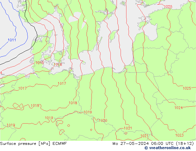 pression de l'air ECMWF lun 27.05.2024 06 UTC