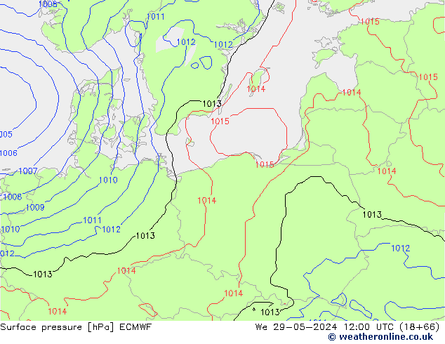 Yer basıncı ECMWF Çar 29.05.2024 12 UTC