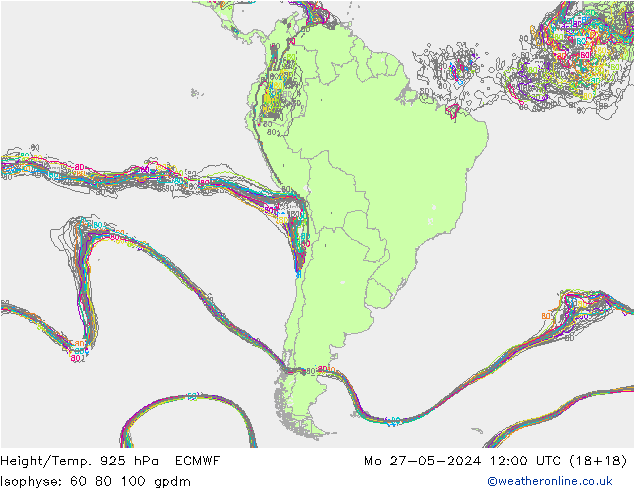 Hoogte/Temp. 925 hPa ECMWF ma 27.05.2024 12 UTC