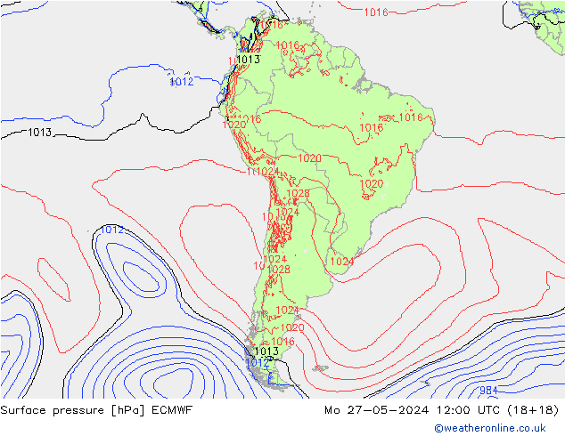 приземное давление ECMWF пн 27.05.2024 12 UTC