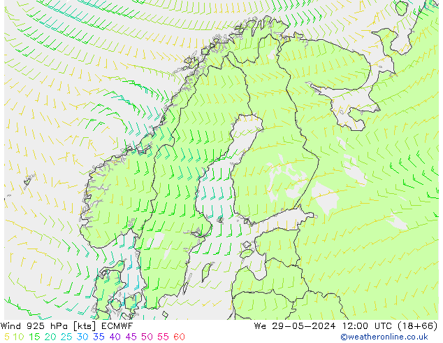 Vento 925 hPa ECMWF Qua 29.05.2024 12 UTC