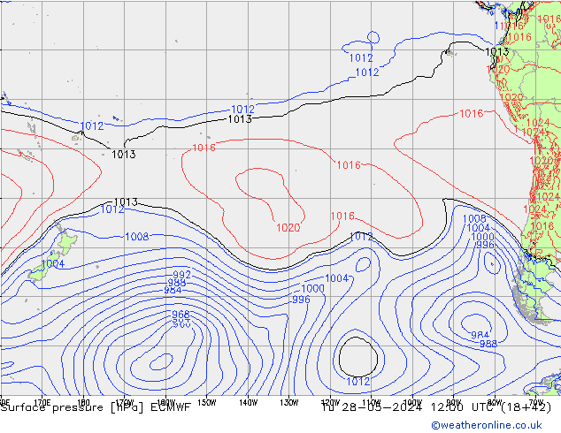 pressão do solo ECMWF Ter 28.05.2024 12 UTC