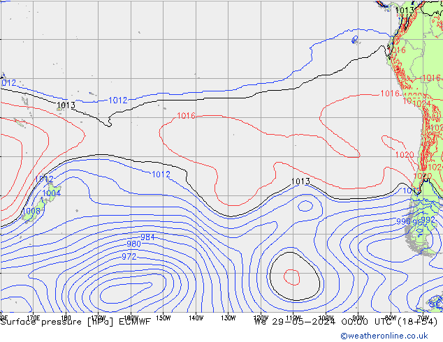 Surface pressure ECMWF We 29.05.2024 00 UTC