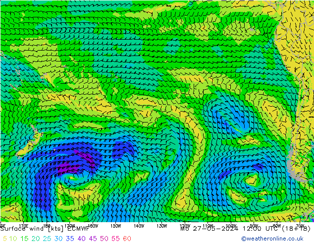 Viento 10 m ECMWF lun 27.05.2024 12 UTC