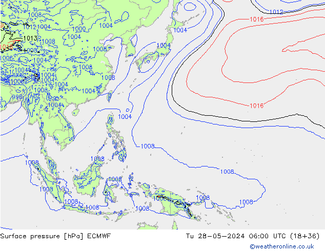 Luchtdruk (Grond) ECMWF di 28.05.2024 06 UTC