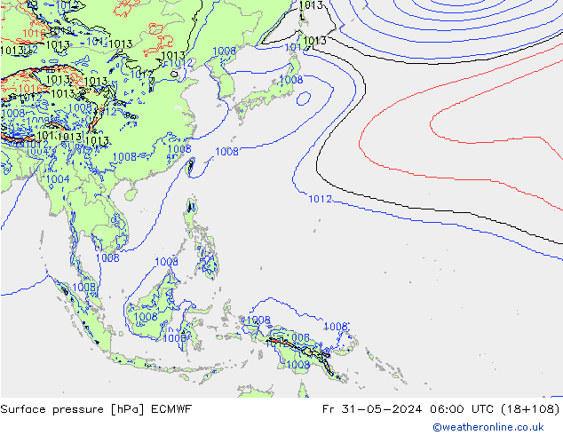 pression de l'air ECMWF ven 31.05.2024 06 UTC