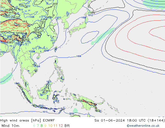 High wind areas ECMWF sab 01.06.2024 18 UTC