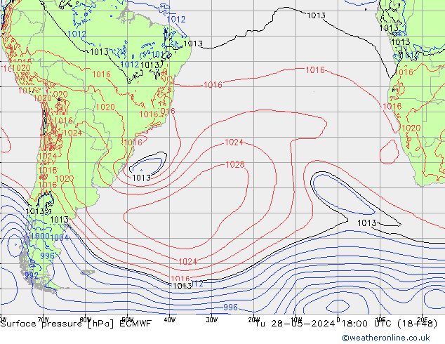 Yer basıncı ECMWF Sa 28.05.2024 18 UTC