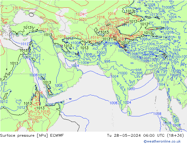 Luchtdruk (Grond) ECMWF di 28.05.2024 06 UTC