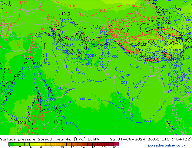 ciśnienie Spread ECMWF so. 01.06.2024 06 UTC