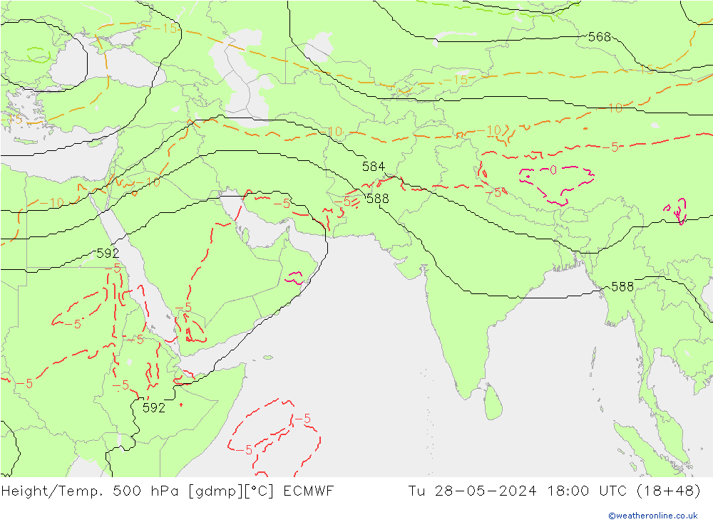 Géop./Temp. 500 hPa ECMWF mar 28.05.2024 18 UTC