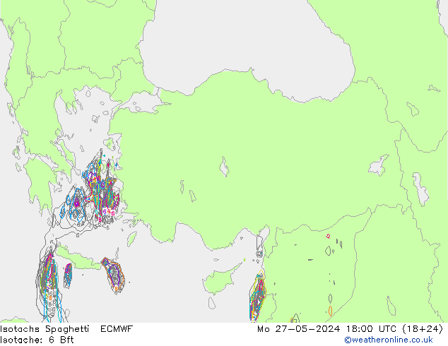 Isotachs Spaghetti ECMWF Mo 27.05.2024 18 UTC