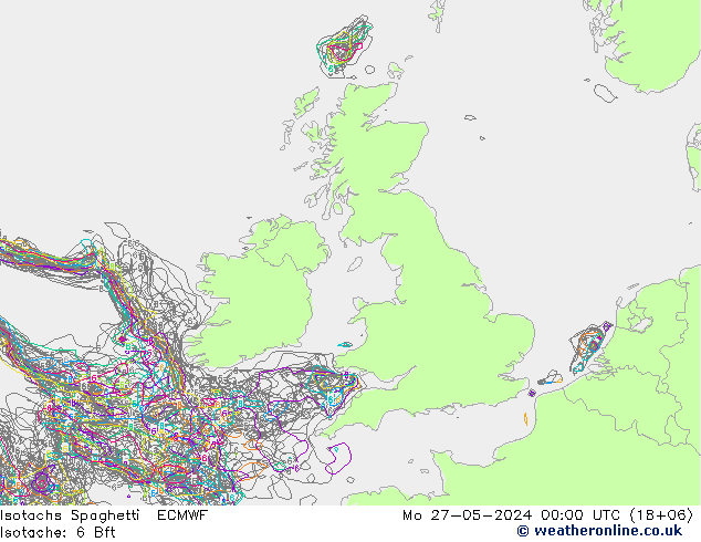 Isotachs Spaghetti ECMWF  27.05.2024 00 UTC