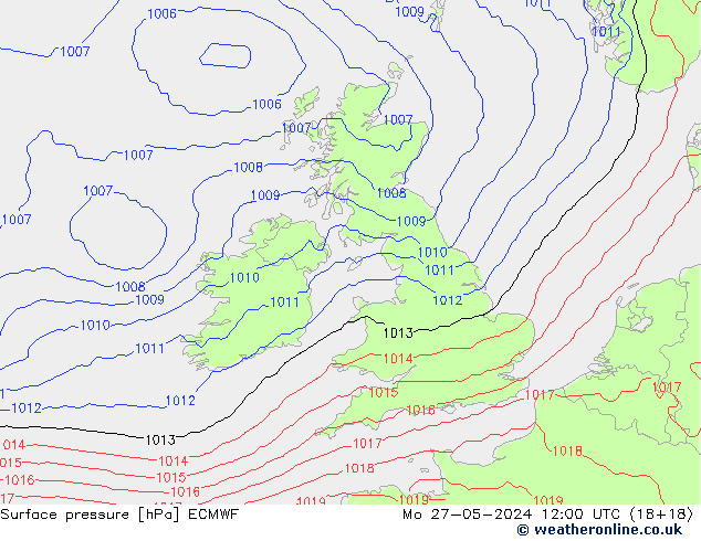 приземное давление ECMWF пн 27.05.2024 12 UTC