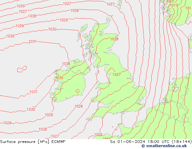 Bodendruck ECMWF Sa 01.06.2024 18 UTC