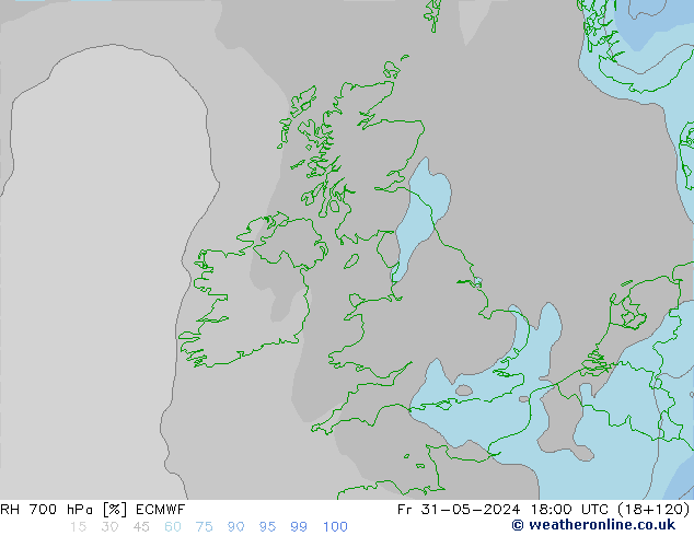 RH 700 hPa ECMWF pt. 31.05.2024 18 UTC