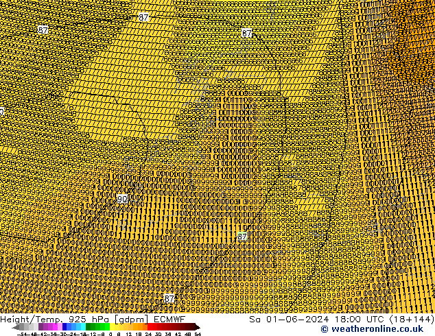 Height/Temp. 925 hPa ECMWF Sa 01.06.2024 18 UTC