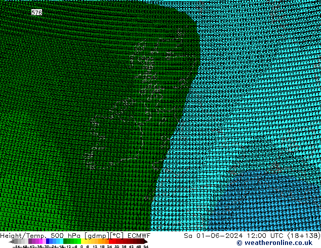 Height/Temp. 500 hPa ECMWF  01.06.2024 12 UTC