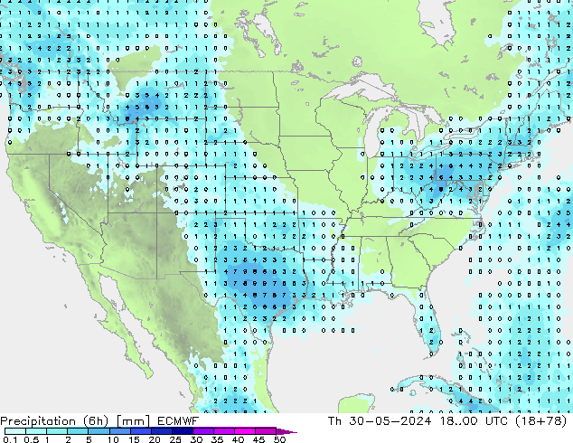 opad (6h) ECMWF czw. 30.05.2024 00 UTC