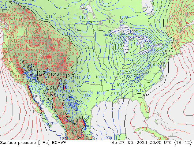 приземное давление ECMWF пн 27.05.2024 06 UTC