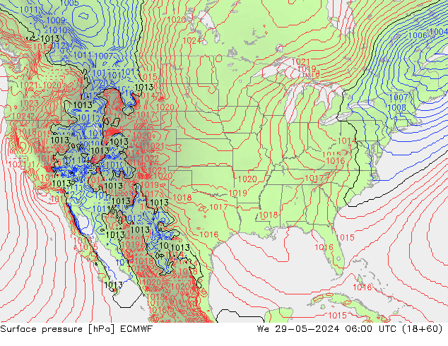 приземное давление ECMWF ср 29.05.2024 06 UTC