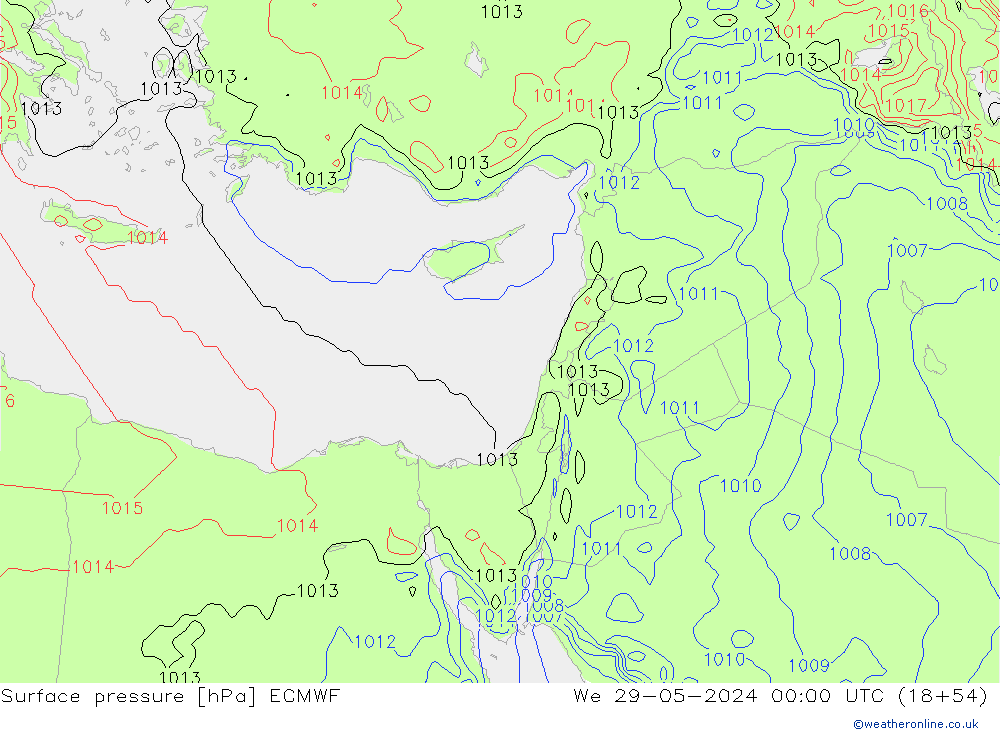 Pressione al suolo ECMWF mer 29.05.2024 00 UTC