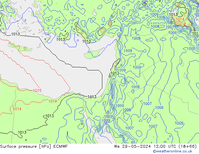 Pressione al suolo ECMWF mer 29.05.2024 12 UTC