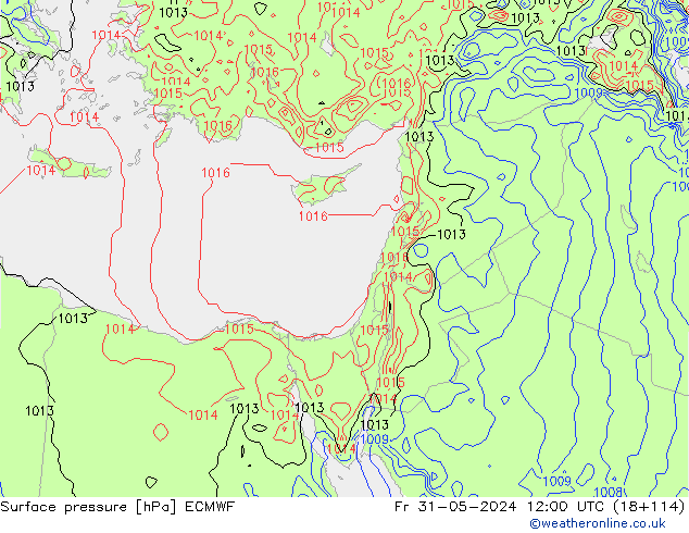 Yer basıncı ECMWF Cu 31.05.2024 12 UTC