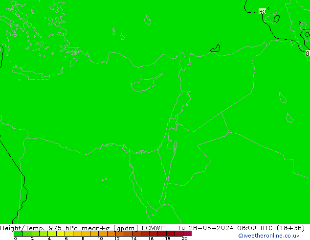 Geop./Temp. 925 hPa ECMWF mar 28.05.2024 06 UTC