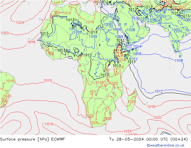 Yer basıncı ECMWF Sa 28.05.2024 00 UTC