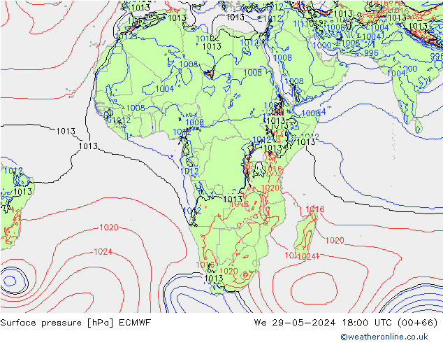 pression de l'air ECMWF mer 29.05.2024 18 UTC