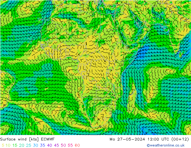 Wind 10 m ECMWF ma 27.05.2024 12 UTC