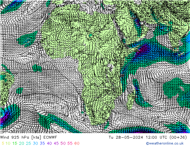 Wind 925 hPa ECMWF di 28.05.2024 12 UTC